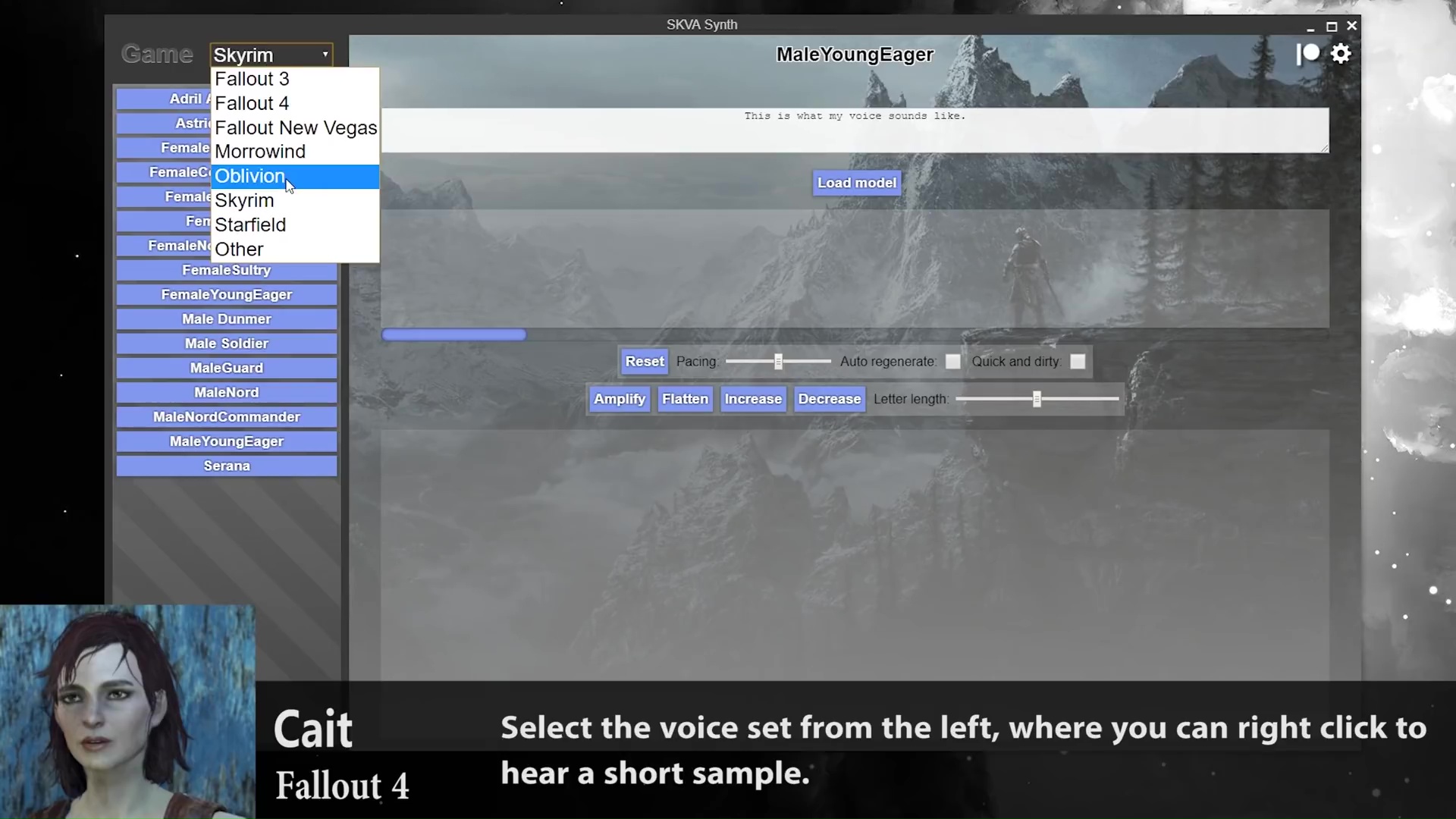 『スカイリム』や『Fallout 4』の音声を合成するソフト「xVASynth」リリース。ベセスダゲーム6作品から50人以上のキャラのセリフを再現可能_002