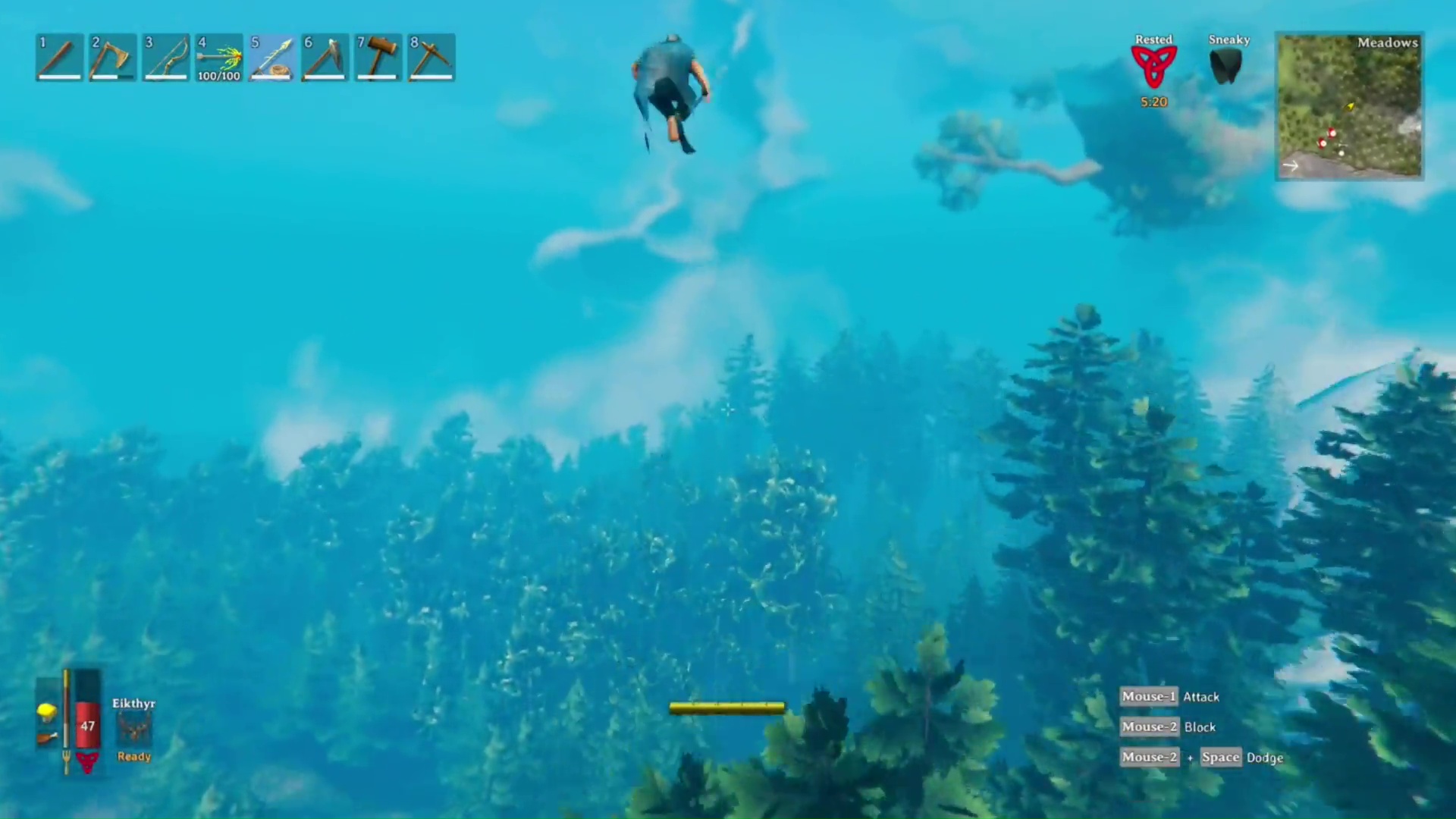 『Valheim』のプレイヤーが独創的なアイデアで空を飛ぶ。ハープーンを使ってパチンコの要領で飛んでいく豪快な「バイキング宇宙計画」が流行中_001