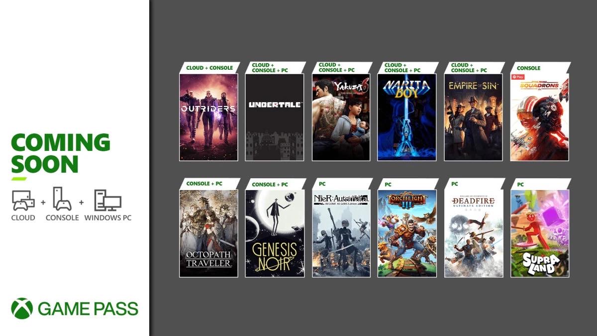 Xbox Game Passに『オクトパストラベラー』『龍が如く6』『NieR: Automata』『UNDERTALE』など12本が順次追加。多数のタイトルが月額課金でプレイ可能なサブスクサービス_001