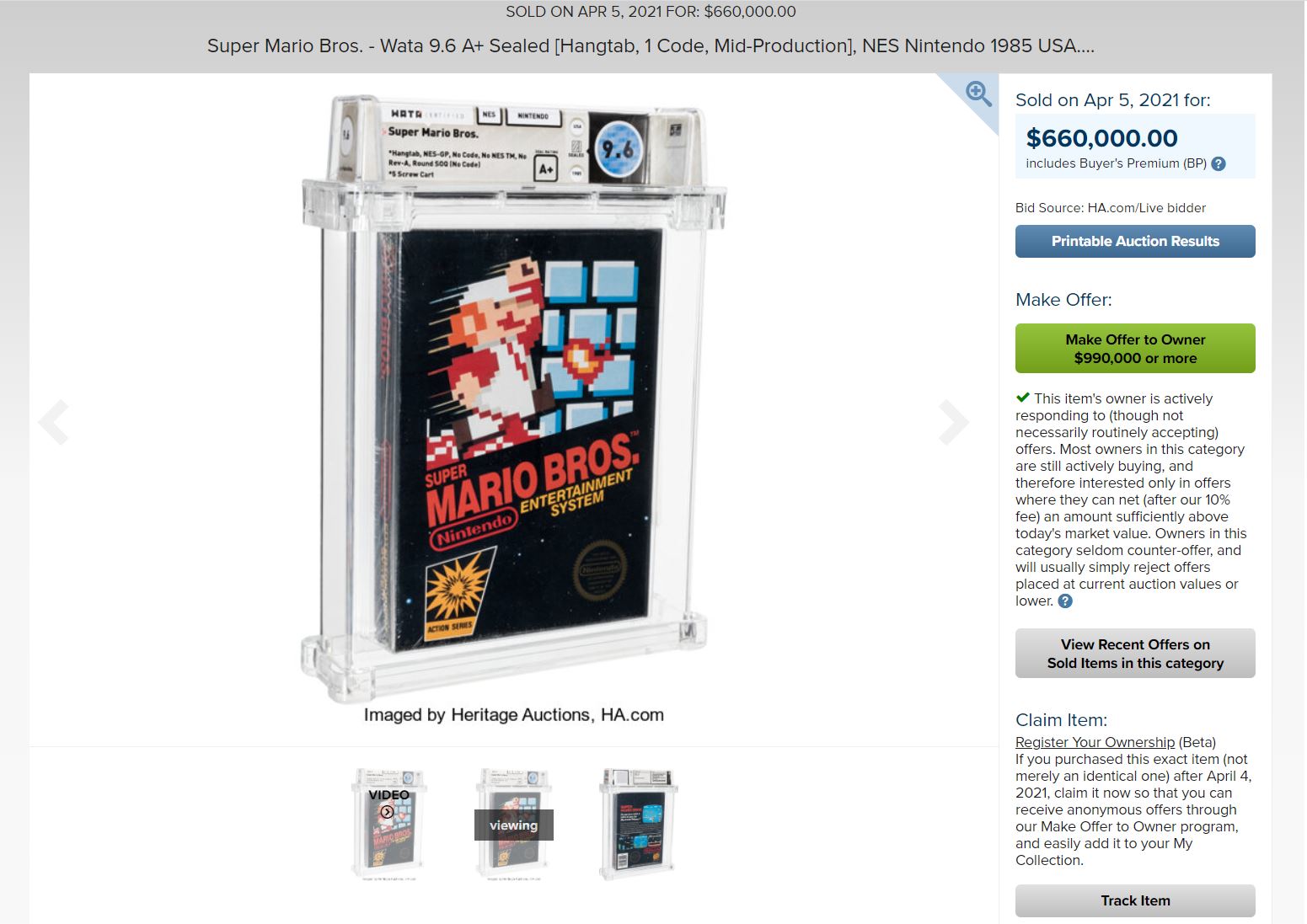 海外ファミコン向け『スーパーマリオブラザーズ』の激レアパッケージが約7300万円で落札。出品者はクリスマスプレゼントに | ニコニコニュース