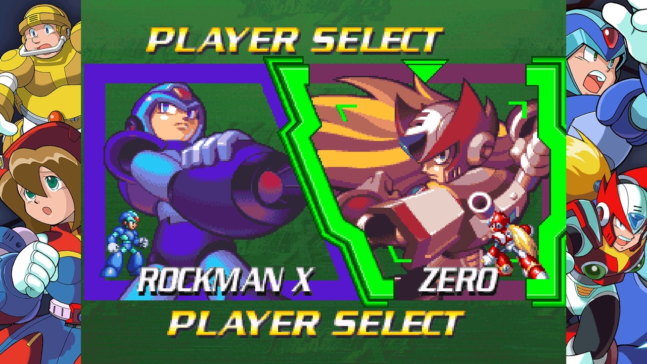 『ロックマンX4』プレイヤーセレクト画面