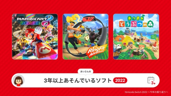 スイッチでプレイしたソフトを振り返ることができる「Nintendo Switch 2022 ～今年の振り返り～」が公開_002