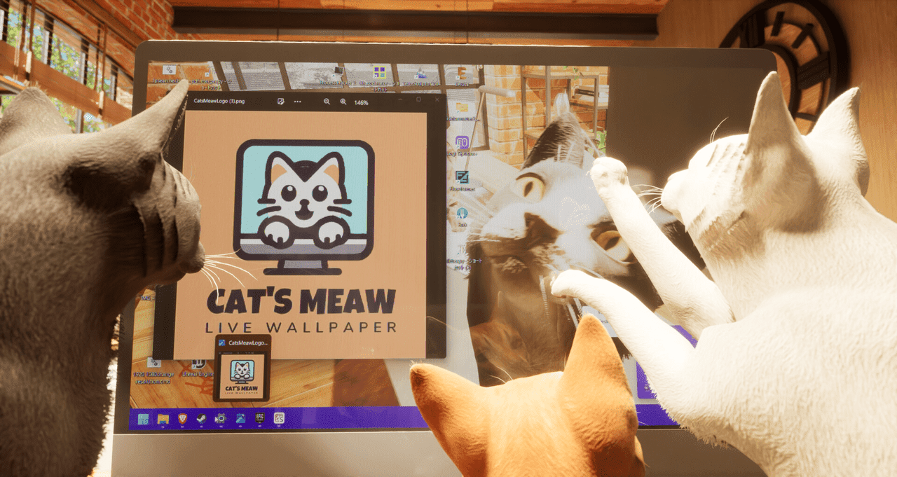 Cat's Meow Live Wallpaper』が9月15日に発売決定。デスクトップ猫ゲーム