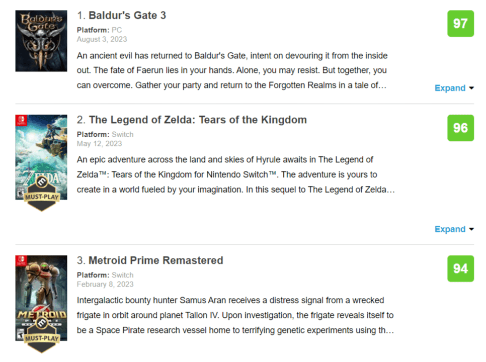 『Baldur’s Gate 3』がメタスコアで97点を獲得_001