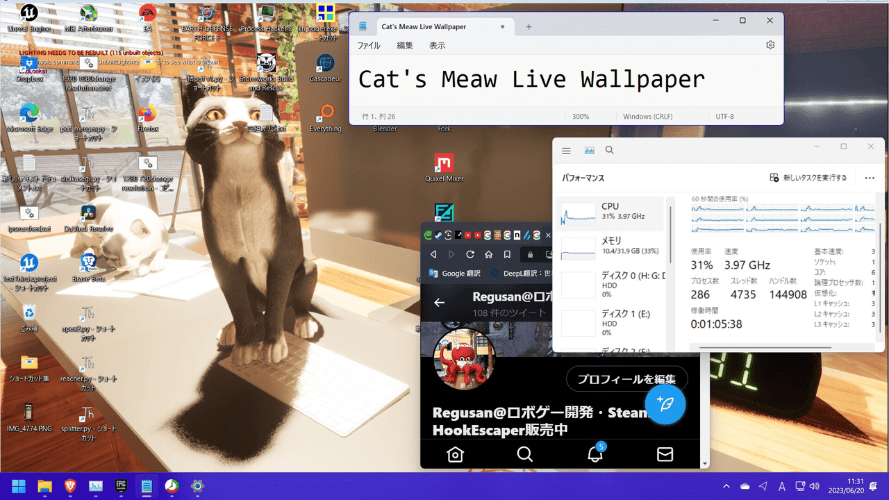 『Cat’s Meow Live Wallpaper』が9月15日に発売決定。デスクトップ猫ゲーム_001