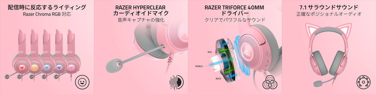 かわいく光るネコミミ型ゲーミングヘッドセット「Razer Kraken Kitty V2」ほか3製品の予約受け付けがスタート_004