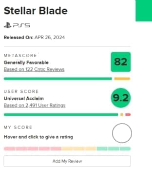 『ステラーブレイド』がMetacriticで「2024年で最もユーザー評価が高いPS5用ゲーム」の暫定1位に_001