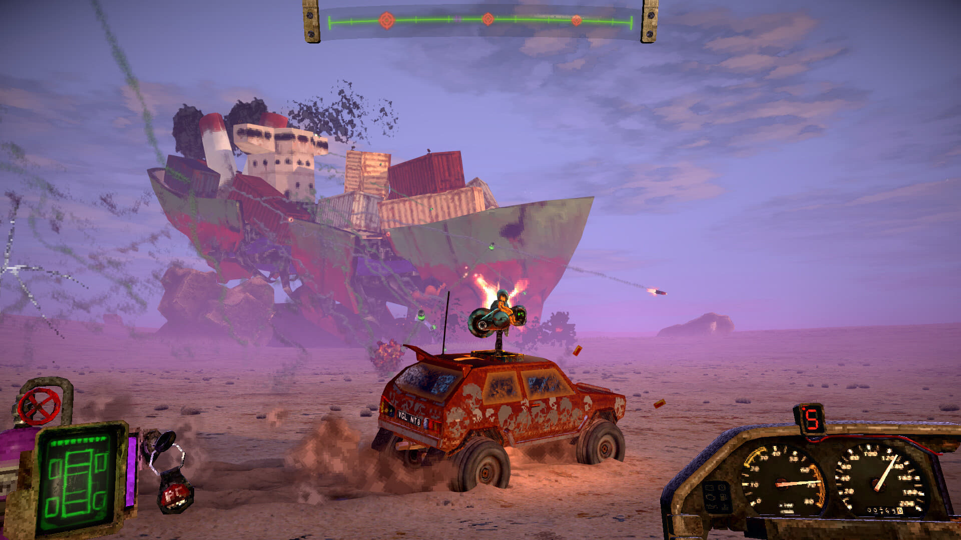 レトロな車に搭載した重火器をぶっ放して相手の車を破壊するゲーム『FUMES』の最新映像が公開_003
