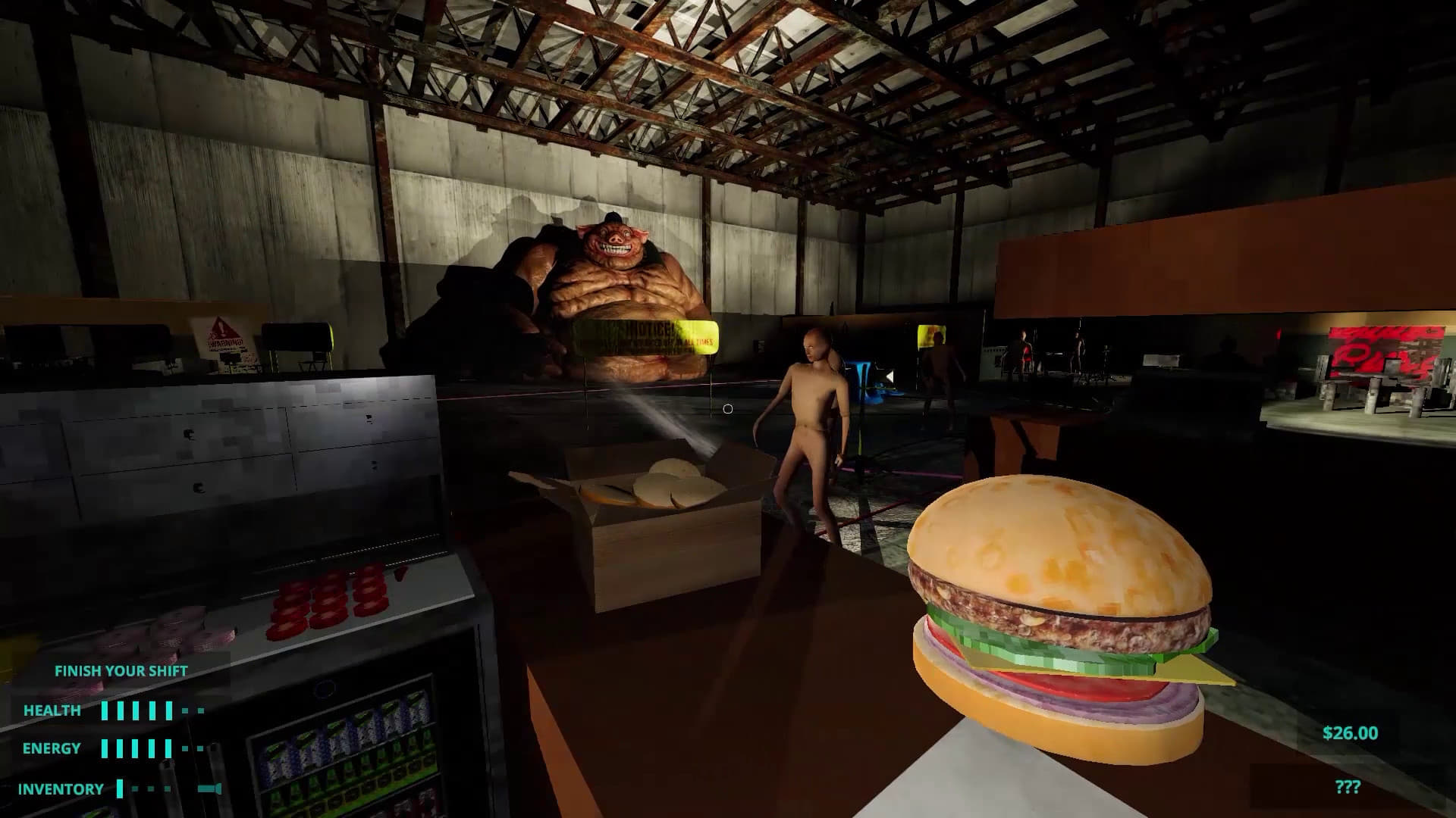 『Happy's Humble Burger Farm』がSteamにて575円になるセール中。命懸けのバイトに挑むホラーゲーム_009