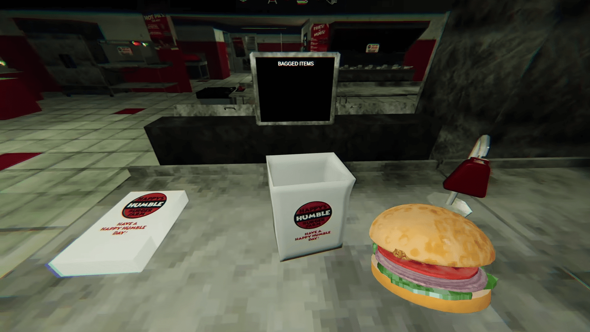 『Happy's Humble Burger Farm』がSteamにて575円になるセール中。命懸けのバイトに挑むホラーゲーム_001